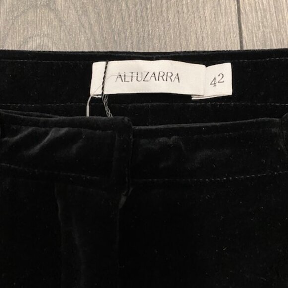 Altuzarra Black Velvet Boot Cut Pants Size 12 NWOT - Picture 3 of 12